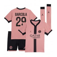 Paris Saint-Germain Bradley Barcola #29 Tredjedraktsett Barn 2024-25 Kortermet (+ Korte bukser)